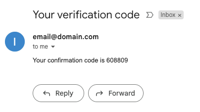 Email with Confirmation Code